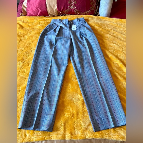 Tory Burch Pants - NWT Tory Burch Trouser Plaid Wool-blend Tropical Gray Size 6 Pants